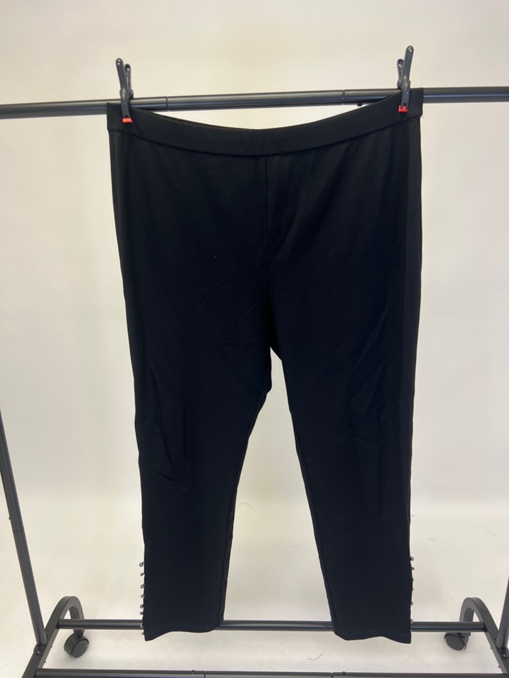 Susan Graver Women's Black Dress Pants w/ Dressy Beaded Accents on ankle Size 1X